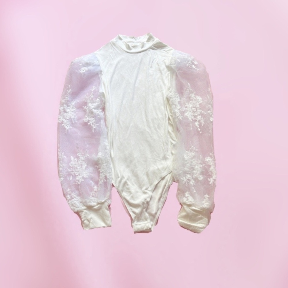 shein motf ⋆ organza sleeve bodysuit